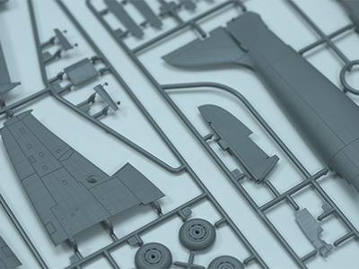 Model kits part-Fuselage and Wing with precise rivet and panel lines
